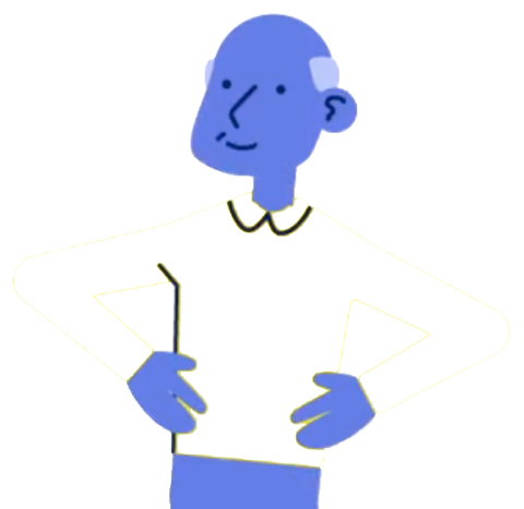 Cartoon van oudere man